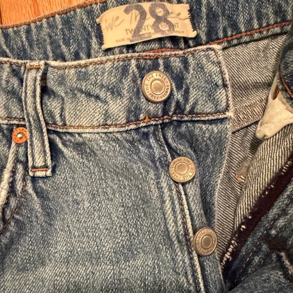 We The Free Light Blue Embroidered Straight Leg Jeans Spring festival boho - Picture 3 of 8